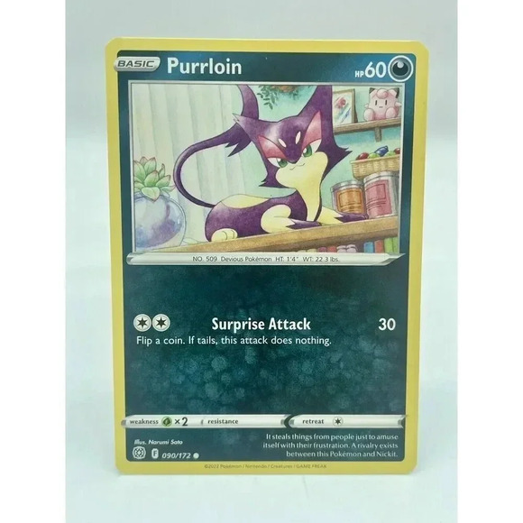 Purrloin 090/172 SWSH Brilliant Stars Non-Holo Pokemon TCG Mint Unplayed - Picture 1 of 6
